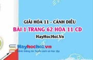 Giải bài 1 trang 62 Hóa 11 Cánh Diều SGK